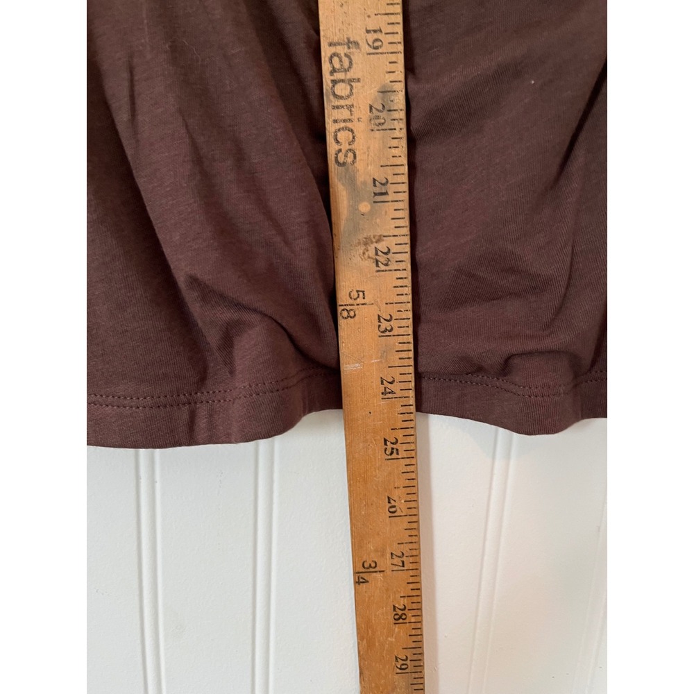 Soft Surroundings Top Womens XS Brown Pima Cotton Modal Wrap Side Ruched - Picture 5 of 9